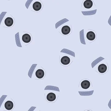 Seamless pattern vintage table camera cartoon vector Stock Illustration