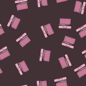 Seamless pattern vintage vinyl player cartoon vector Stock Illustration