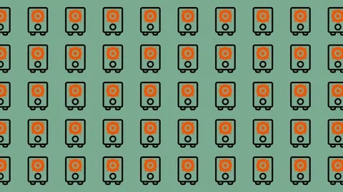 Seamless Pattern of Vintage Water Heaters in a Repeating Grid. Stock Footage 325391414