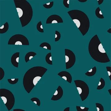 Seamless pattern of vinyl records Stock Illustration