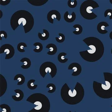 Seamless pattern of vinyl records Stock Illustration