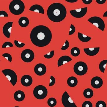 Seamless pattern of vinyl records Stock Illustration