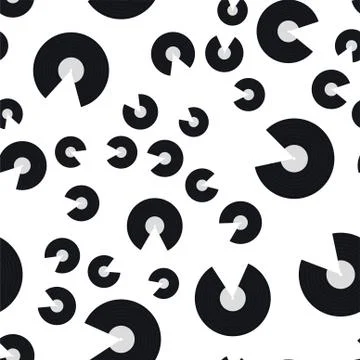 Seamless pattern of vinyl records Stock Illustration
