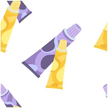 Seamless pattern violet and yellow tubes Stock Illustration
