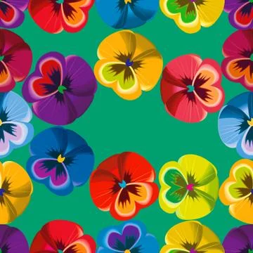 Seamless pattern violet flowers, raster illustration. Stock Illustration