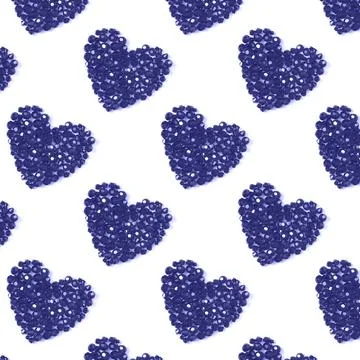 Seamless pattern with violet hearts on a white background. Valentines day con Stock Photos