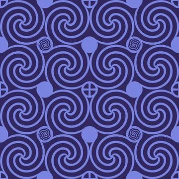 Seamless Pattern Violet Swirl Stock Illustration