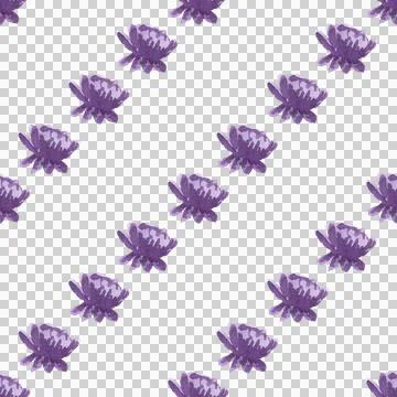 Seamless pattern, violet watercolor peony flower, hand drawn on white background Stock Illustration