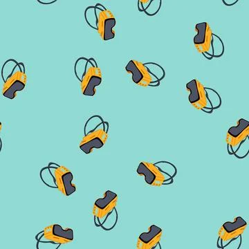 Seamless pattern virtual reality headset providing immersive digital experien Illustrazione stock