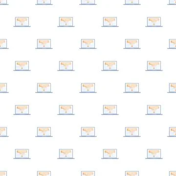 Seamless pattern with virtual tour laptops Illustrazione stock