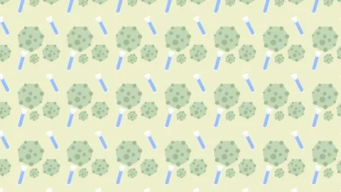 Seamless pattern of virus and test tube signs Stock Footage 246120602