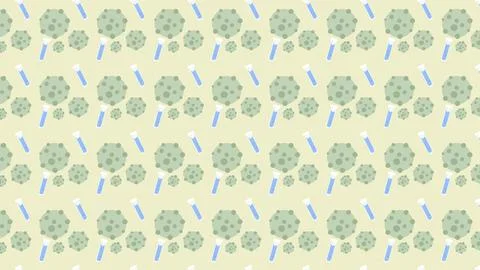 Seamless pattern of virus and test tube signs Stock Illustration