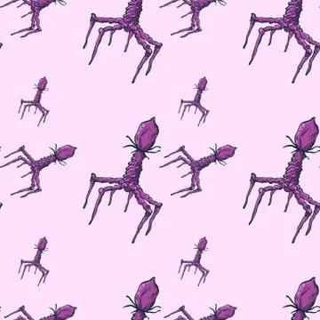Seamless pattern with virus cells Stock Illustration