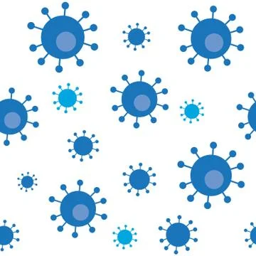 Seamless pattern with viruses. Coronavirus on a white background. Stock Illustration