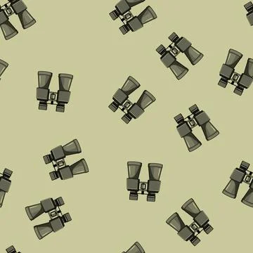Seamless pattern vision binoculars cartoon vector Stock Illustration