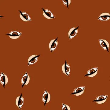 Seamless pattern vision eye cartoon vector イラスト素材