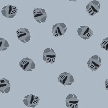 Seamless pattern visor knight helmet cartoon vector Stock Illustration