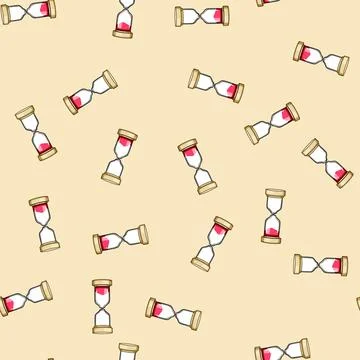 Seamless pattern visual sand timer kids cartoon vector Ilustración de archivo