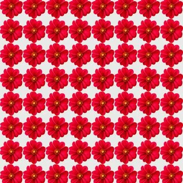 A Seamless Pattern of Vivid Red Dahlia Blooms on a Clean White Background Stock Illustration