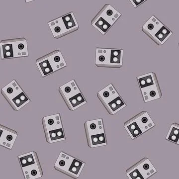 Seamless pattern voice audio interface cartoon vector Stock Illustration