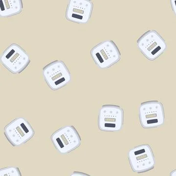 Seamless pattern voice smart home hub cartoon vector Stock Illustration