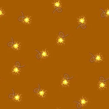 Seamless pattern volatile dynamite fuse cartoon vector Stock Illustration