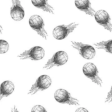 Seamless pattern volley volleyball ball sketch hand drawn 스톡 일러스트