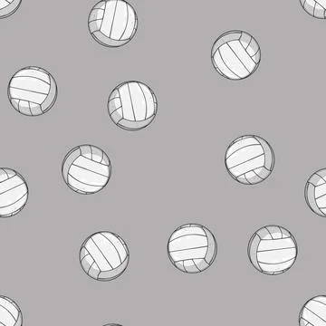 Seamless pattern volley volleyball ball cartoon vector Illustrazione stock