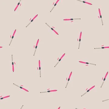 Seamless pattern volume curling iron cartoon vector Stock Illustration