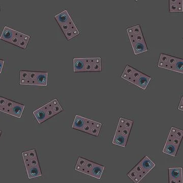 Seamless pattern volume digital amplifier cartoon vector Stockillustratie
