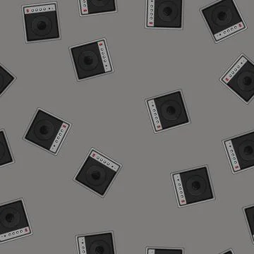 Seamless pattern volume guitar amplifier cartoon vector Stock Illustration
