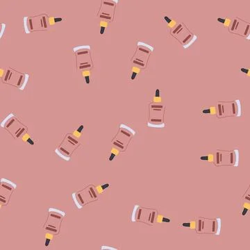 Seamless pattern volume hair serum cartoon vector Stock Illustration