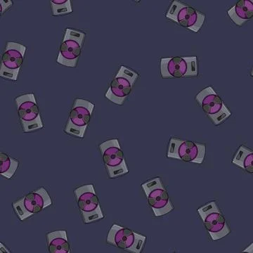Seamless pattern volume partybox sound cartoon vector Stock Illustration