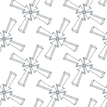 Seamless pattern of volumetric arrows Stock Illustration