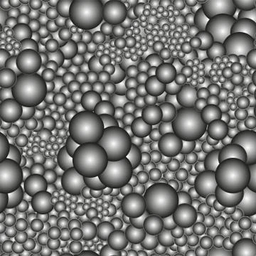 Seamless pattern with voluminous black and white balls. Stock Illustration