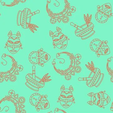 Seamless pattern with voodoo symbols Illustrazione stock