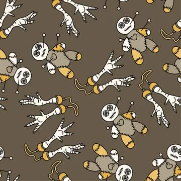 Seamless pattern with voodoo symbols. Stock Illustration