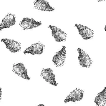 Seamless pattern vortex tornado sketch hand drawn Stock Illustration