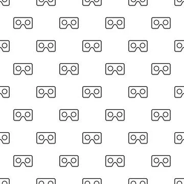 Seamless Pattern With VR Logos Stock Illustration