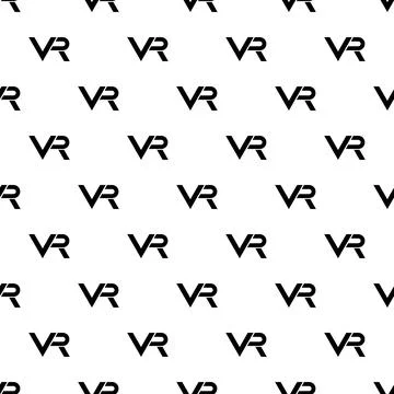 Seamless Pattern With VR Logos Stock Illustration