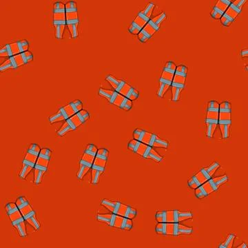 Seamless pattern waistcoat safe vest cartoon vector Stock Illustration