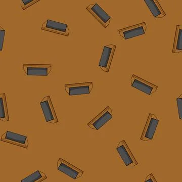 Seamless pattern wall bookshelves library cartoon vector イラスト素材