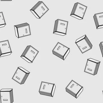 Seamless pattern Wall mounted letter box receiving mail messages イラスト素材