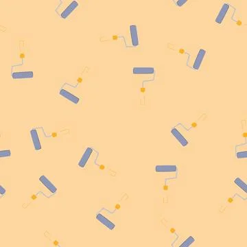 Seamless pattern wall roller paint cartoon vector Stock Illustration