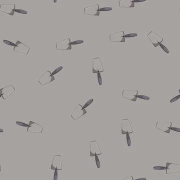 Seamless pattern wall trowel cement cartoon vector Stock Illustration