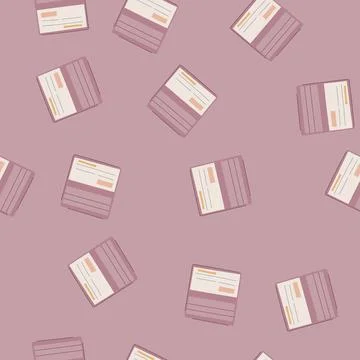 Seamless pattern wallet checkbook cartoon vector 库存插图
