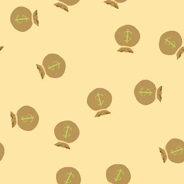 Seamless pattern wallet money bag cartoon vector Illustrazione stock