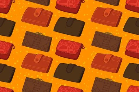 Seamless Pattern with Wallets Stock Illustration