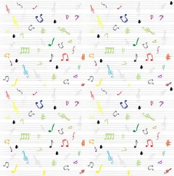 Seamless pattern wallpaper of musical notes Stock Illustration