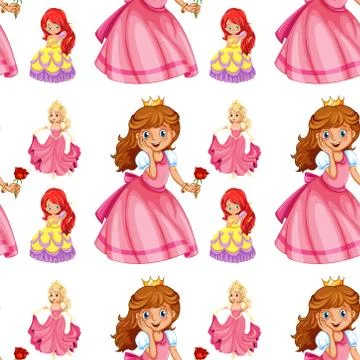 Seamless pattern for wallpaper, wrapping isolated on white Stock Illustration